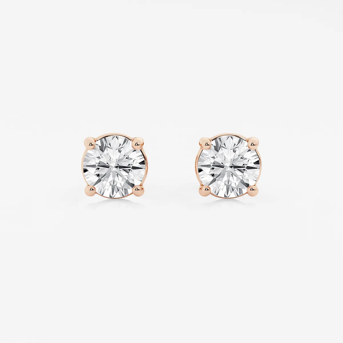 2 ctw Round Near-Colorless (F-G) Lab Grown Diamond Certified Stud Earrings