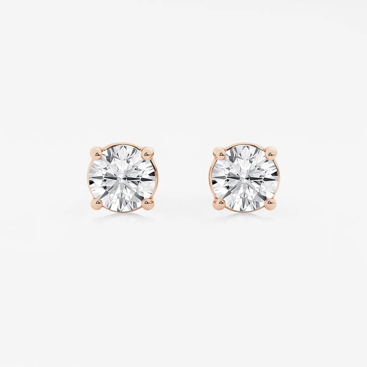 2 ctw Round Near-Colorless (F-G) Lab Grown Diamond Certified Stud Earrings