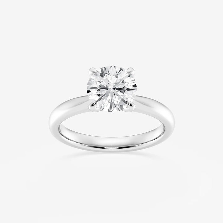 2 ctw Round Lab Grown Diamond Petite Solitaire Engagement Ring