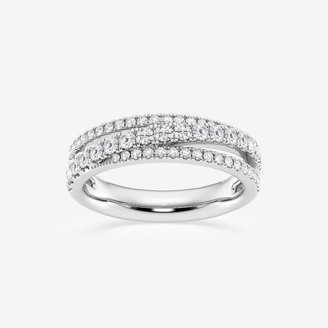 2/3 ctw Round Lab Grown Diamond Crossover Fashion Band