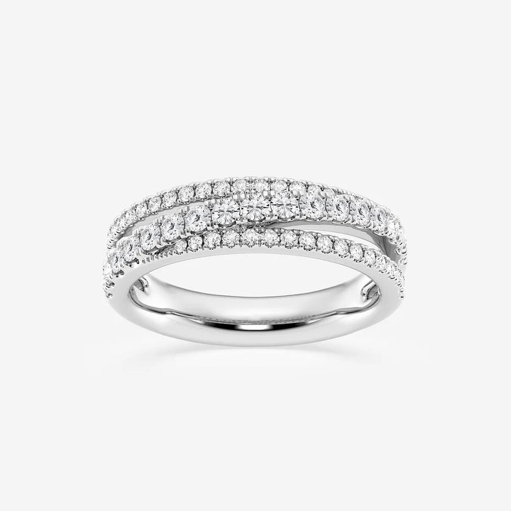 2/3 ctw Round Lab Grown Diamond Crossover Fashion Band