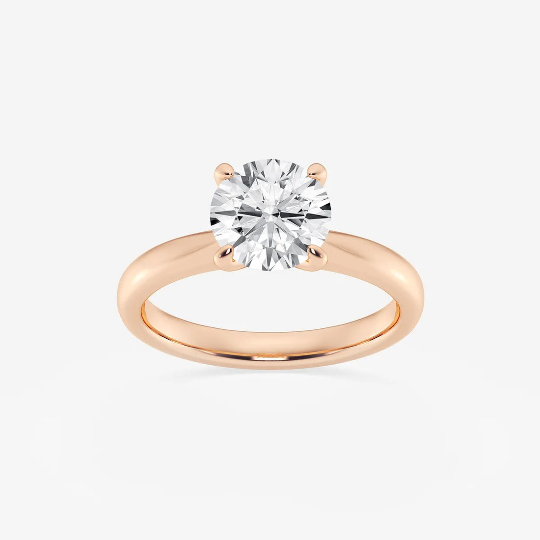 2 ctw Round Lab Grown Diamond Petite Solitaire Engagement Ring